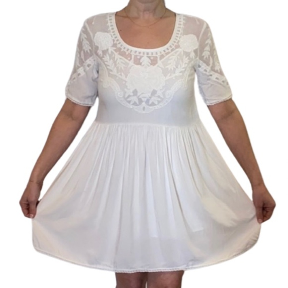 French Connection White Lace Babydoll dress